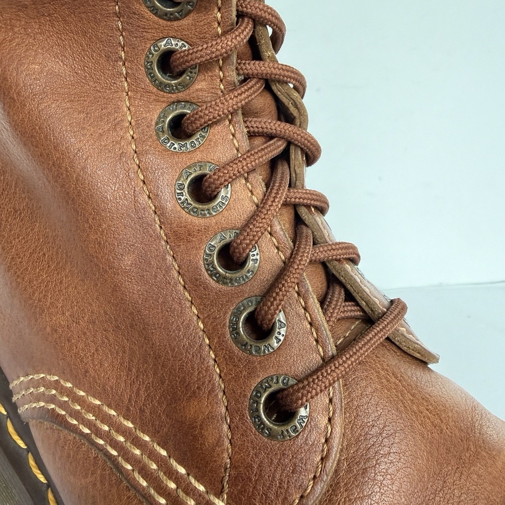 VTG Doc Martens Miranda Combat Boots Womens 8/8.5 Brown Chunky lug sole Lace-Up - Picture 7 of 16
